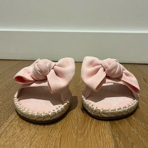 Fisace espadrilles pink bow slip on sandals summer Size 6.5 never worn